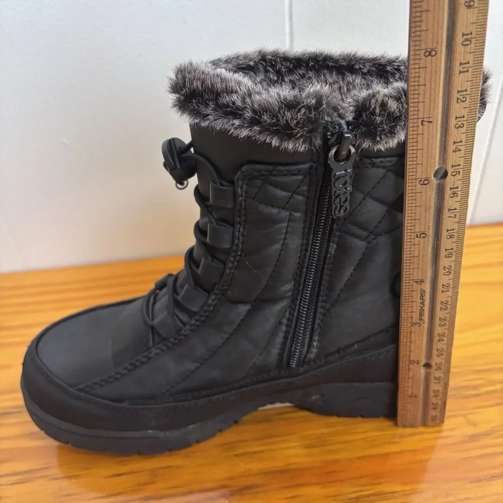 Totes‎ Eve Fur Lined Women's 6M Snow Boots Waterproof All Weather Winter Black